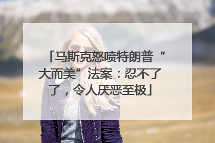 马斯克怒喷特朗普“大而美”法案：忍不了了，令人厌恶至极