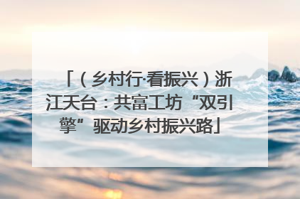 （乡村行·看振兴）浙江天台：共富工坊“双引擎”驱动乡村振兴路