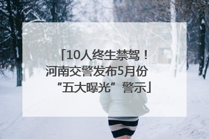 10人终生禁驾！河南交警发布5月份“五大曝光”警示