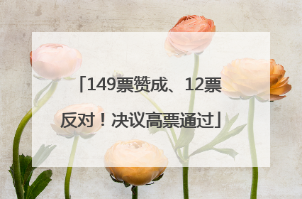 149票赞成、12票反对！决议高票通过