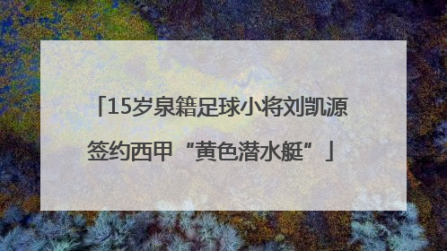 15岁泉籍足球小将刘凯源签约西甲“黄色潜水艇”