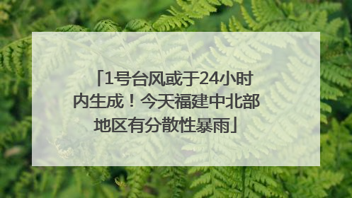 1号台风或于24小时内生成！今天福建中北部地区有分散性暴雨