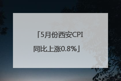 5月份西安CPI同比上涨0.8%