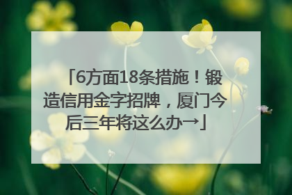 6方面18条措施！锻造信用金字招牌，厦门今后三年将这么办→