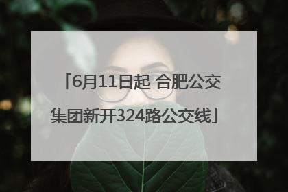 6月11日起 合肥公交集团新开324路公交线