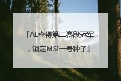 AL夺得第二赛段冠军，锁定MSI一号种子