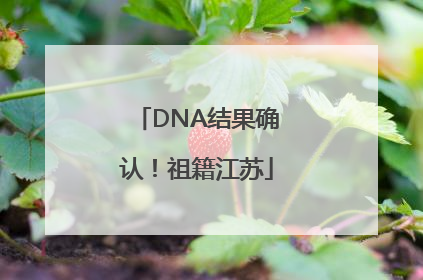 DNA结果确认！祖籍江苏